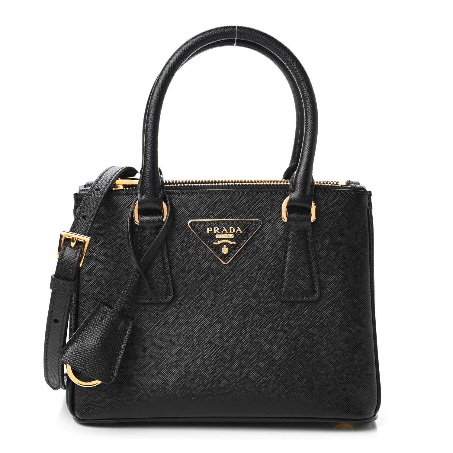 Prada Saffiano Lux Mini Galleria Double Zip Tote Black 1 of 10