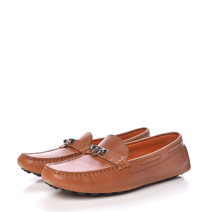 Hermes Supple Calfskin Womens Irving Driving Moccasin Loafers 39 Gold 3 of 14