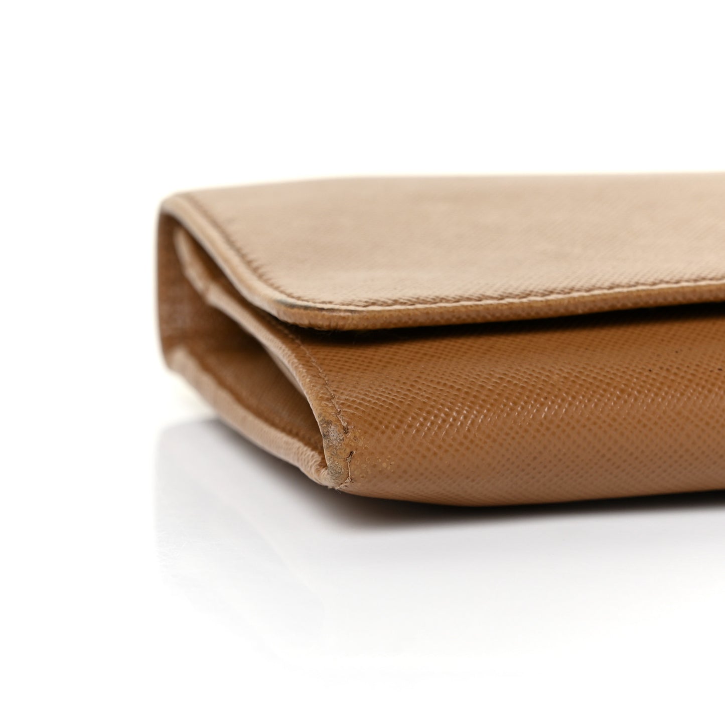 Saffiano Metal Oro Chain Wallet Caramel