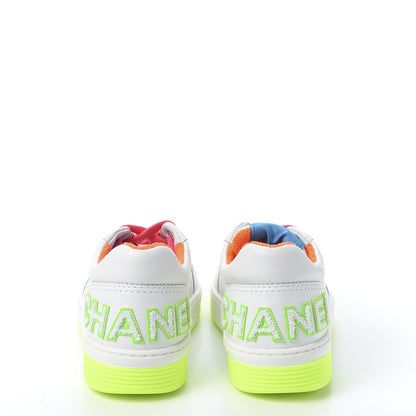Chanel Calfskin Womens Logo Sneakers 36 White Multicolor 5 of 10