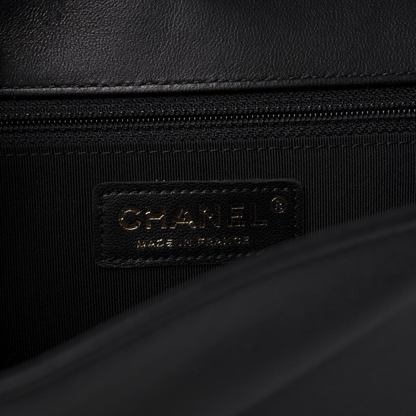 Lambskin Chevron Quilted Flap Black