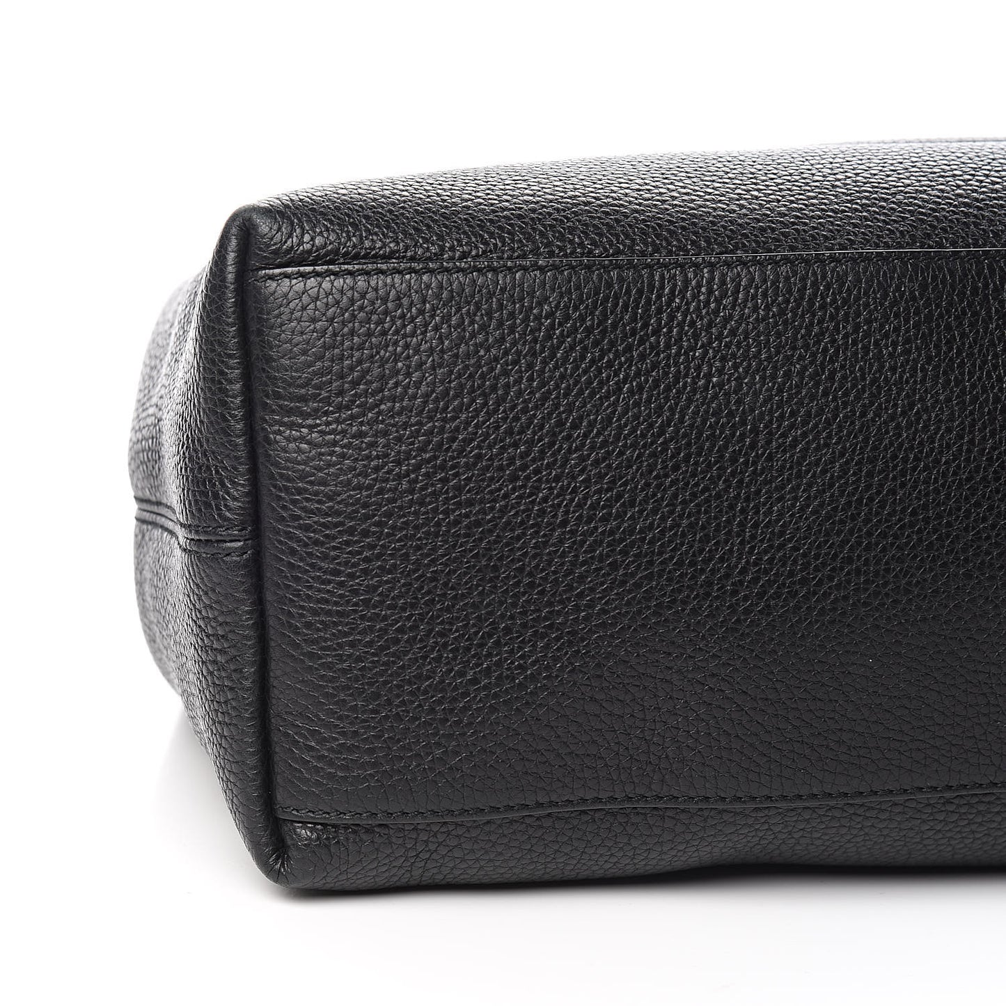 Pebbled Calfskin Medium Soho Chain Shoulder Bag Black