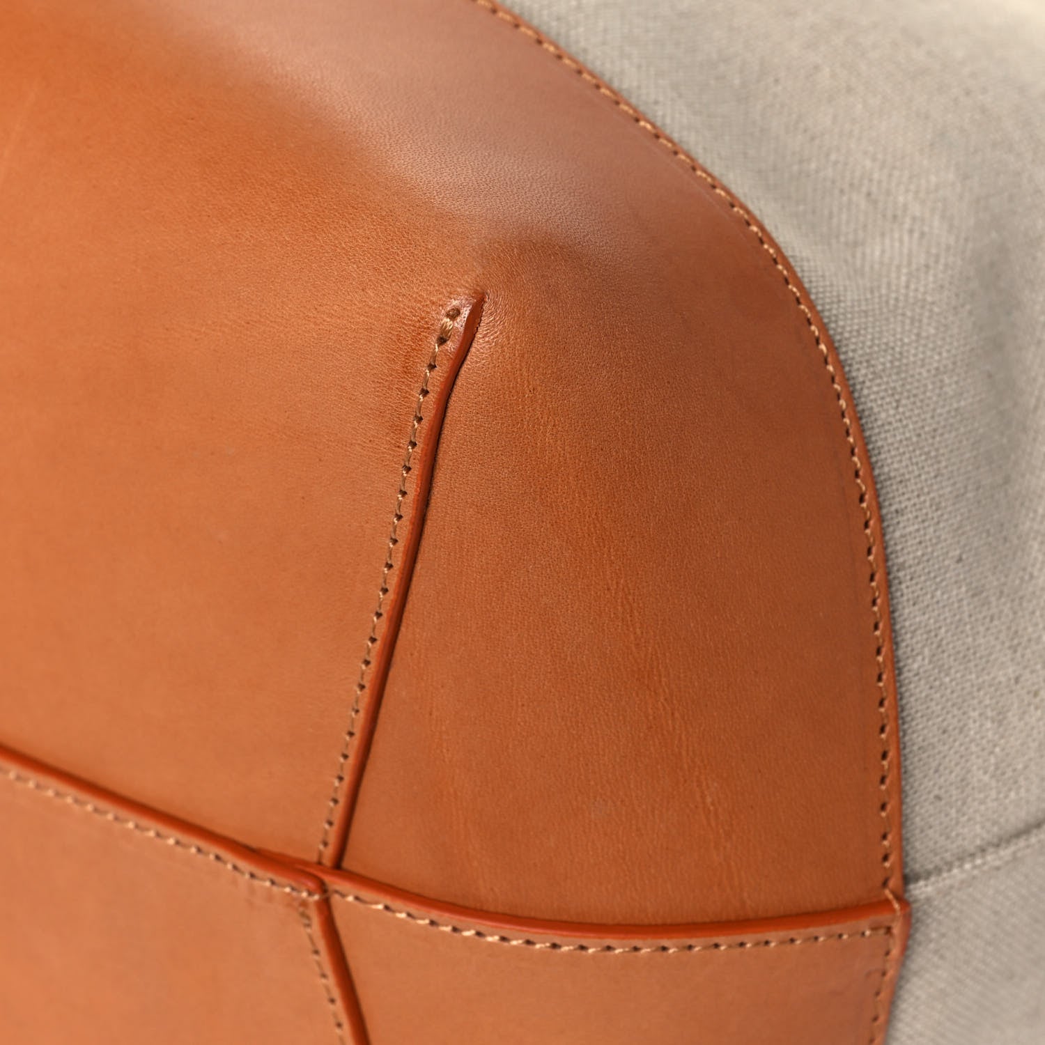 Mansur Gavriel Canvas Calfskin Bucket Bag Creme Cammello 9 of 14