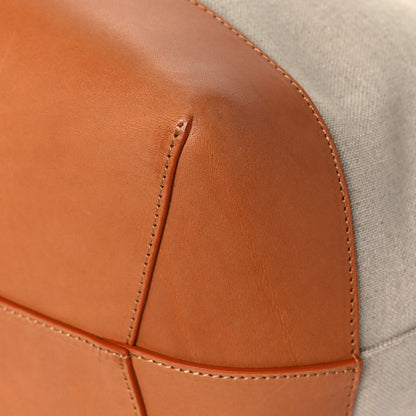 Mansur Gavriel Canvas Calfskin Bucket Bag Creme Cammello 9 of 14