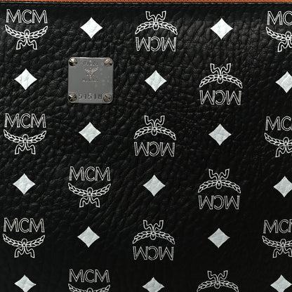 MCM Visetos Medium Stark Wristlet Pouch Black Cognac 8 of 9