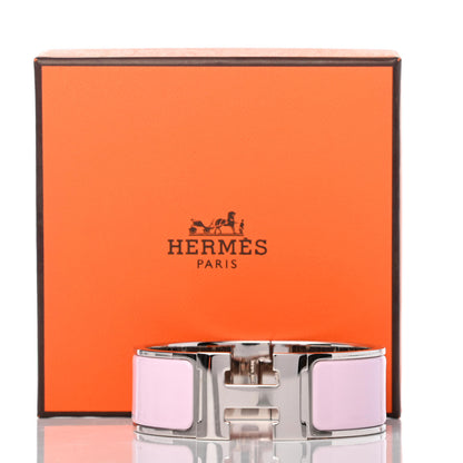 Hermes Enamel Wide Clic Clac H Bracelet PM Rose Dragee 5 of 5