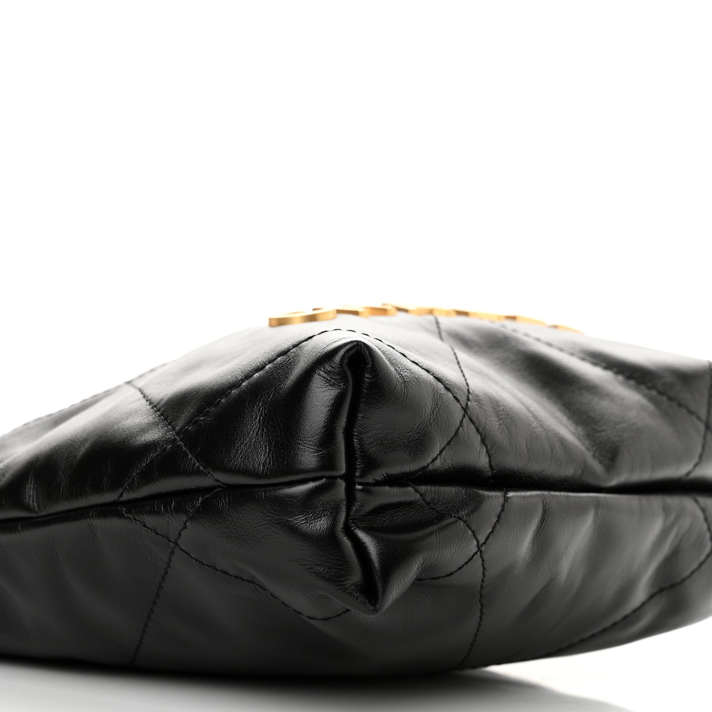 Shiny Calfskin Quilted Mini Chanel 22 Black