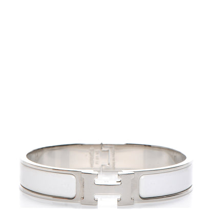 Hermes Enamel Narrow Clic Clac H Bracelet GM White 1 of 5