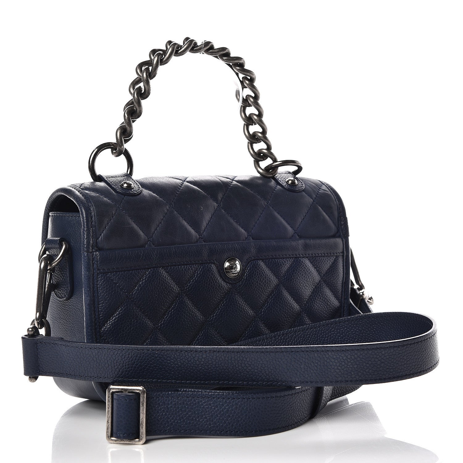 Chanel Caviar Iridescent Calfskin Quilted Small Daily Carry Messenger Navy 3 of 10