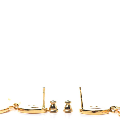 Chanel Metal Large Paris Button Earrings Gold 3 of 4