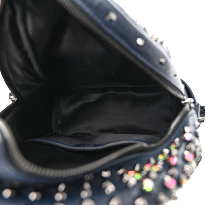 MCM Visetos Swarovski Mini Stark Diamond Backpack Dress Blue 8 of 9