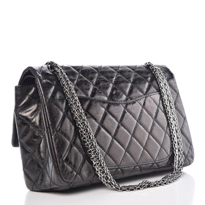 Chanel Glazed Aged Calfskin Quilted 2.55 Reissue 227 Flap Black 4 of 10