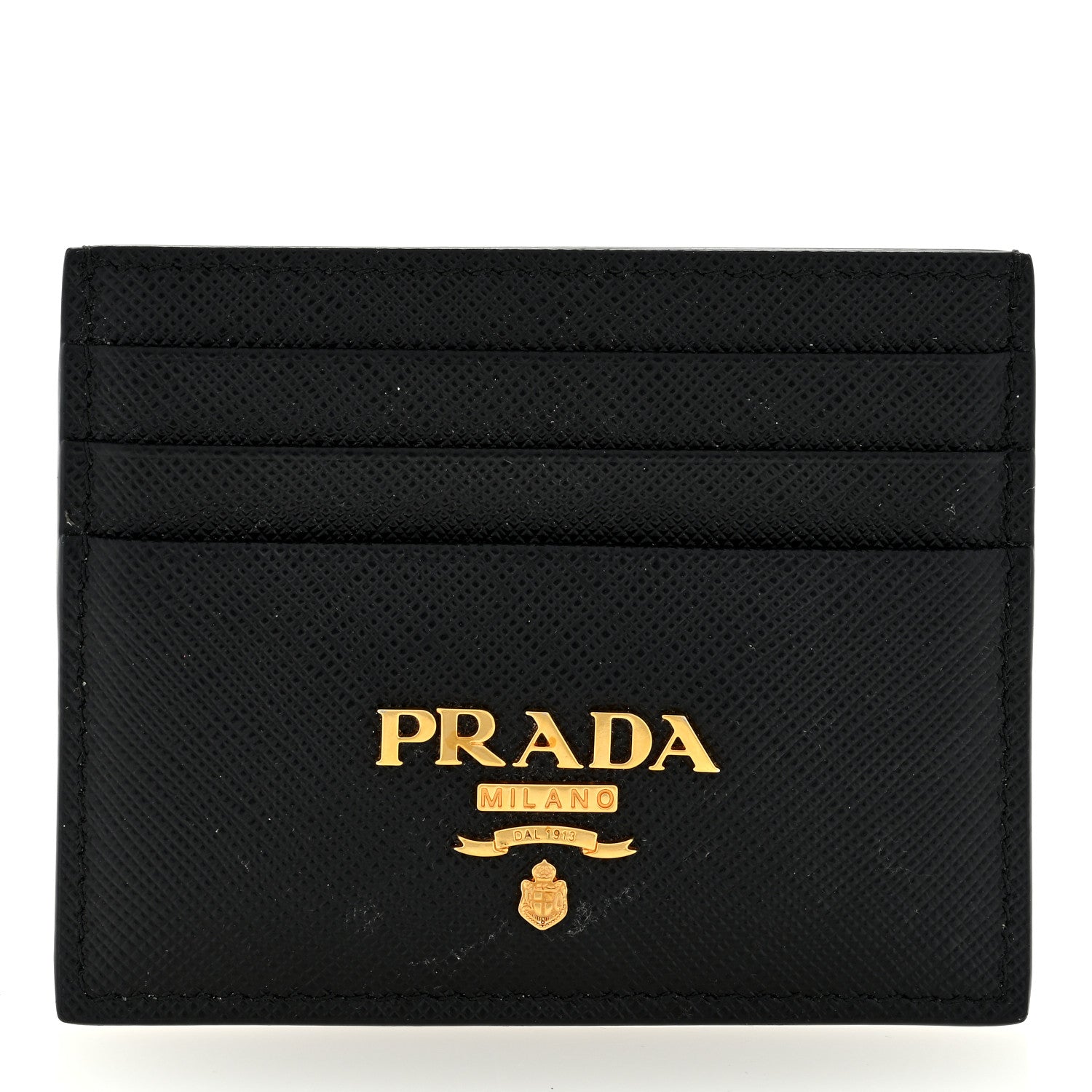Prada Saffiano Metal Card Holder Black 1 of 6