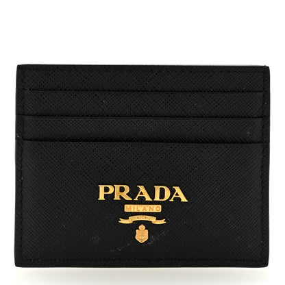 Prada Saffiano Metal Card Holder Black 1 of 6
