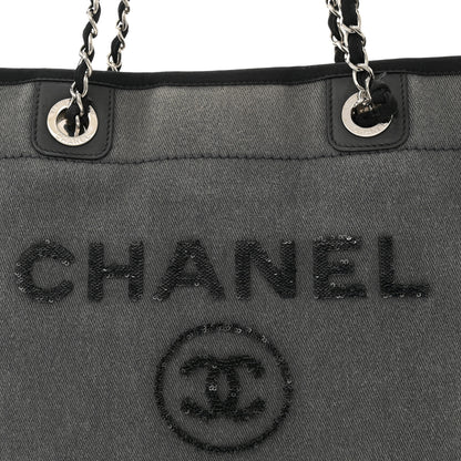 Chanel Canvas Sequin Small Deauville Tote Charcoal 8 of 13