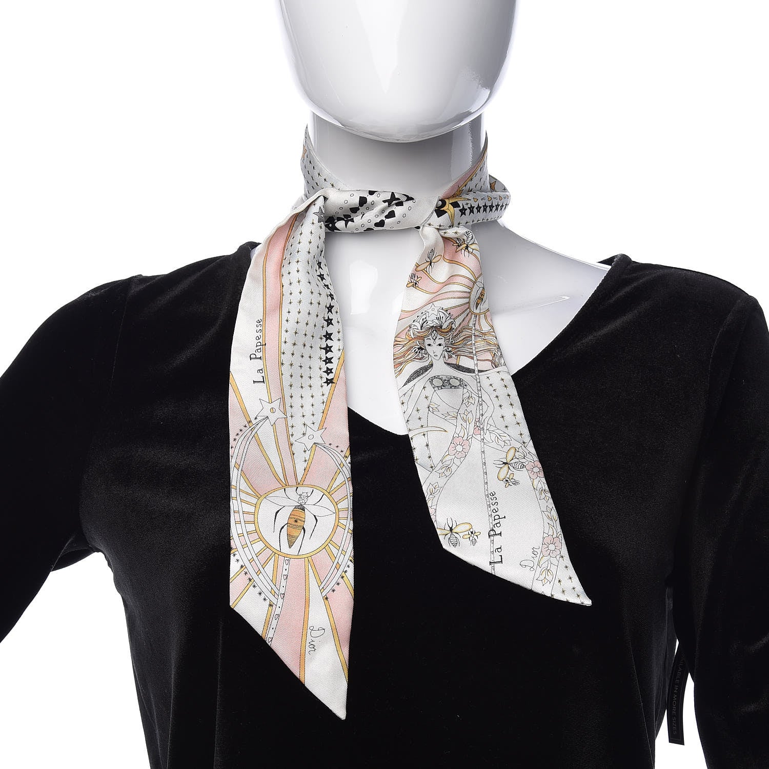Christian Dior Silk High Priestess Tarot Mitzah Scarf Off White 2 of 3