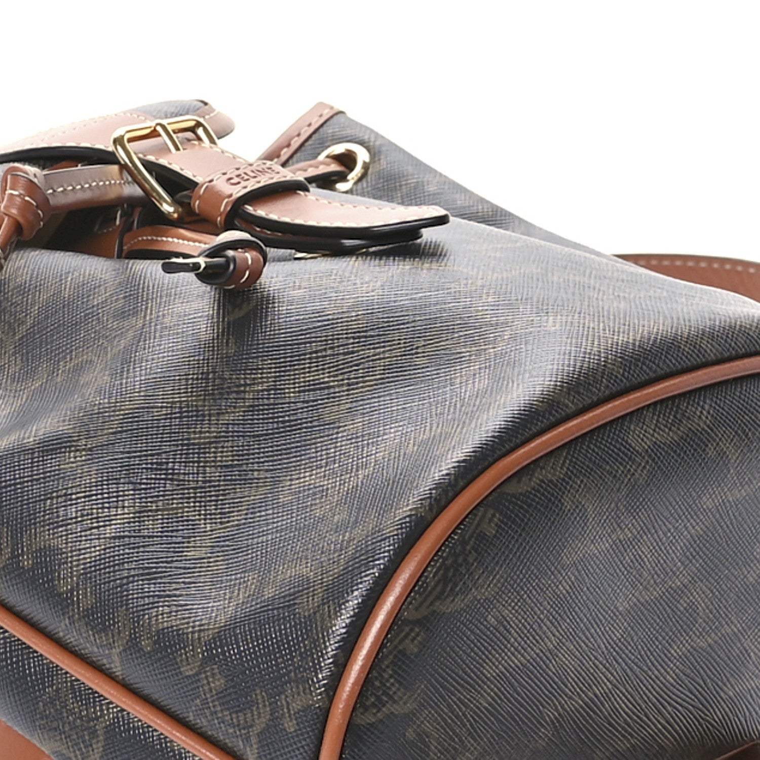 Celine Triomphe Canvas Calfskin Mini Folco Backpack Tan 9 of 10