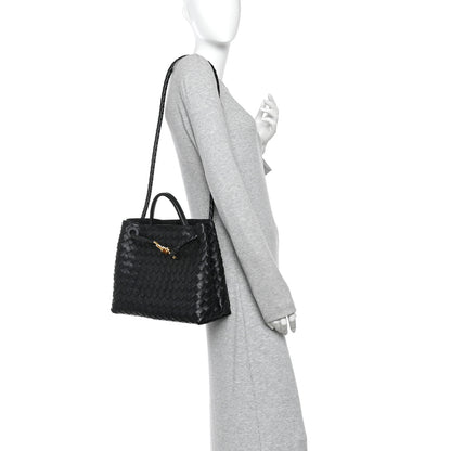 Bottega Veneta Nappa Intrecciato Medium Andiamo Shoulder Bag Black 2 of 9