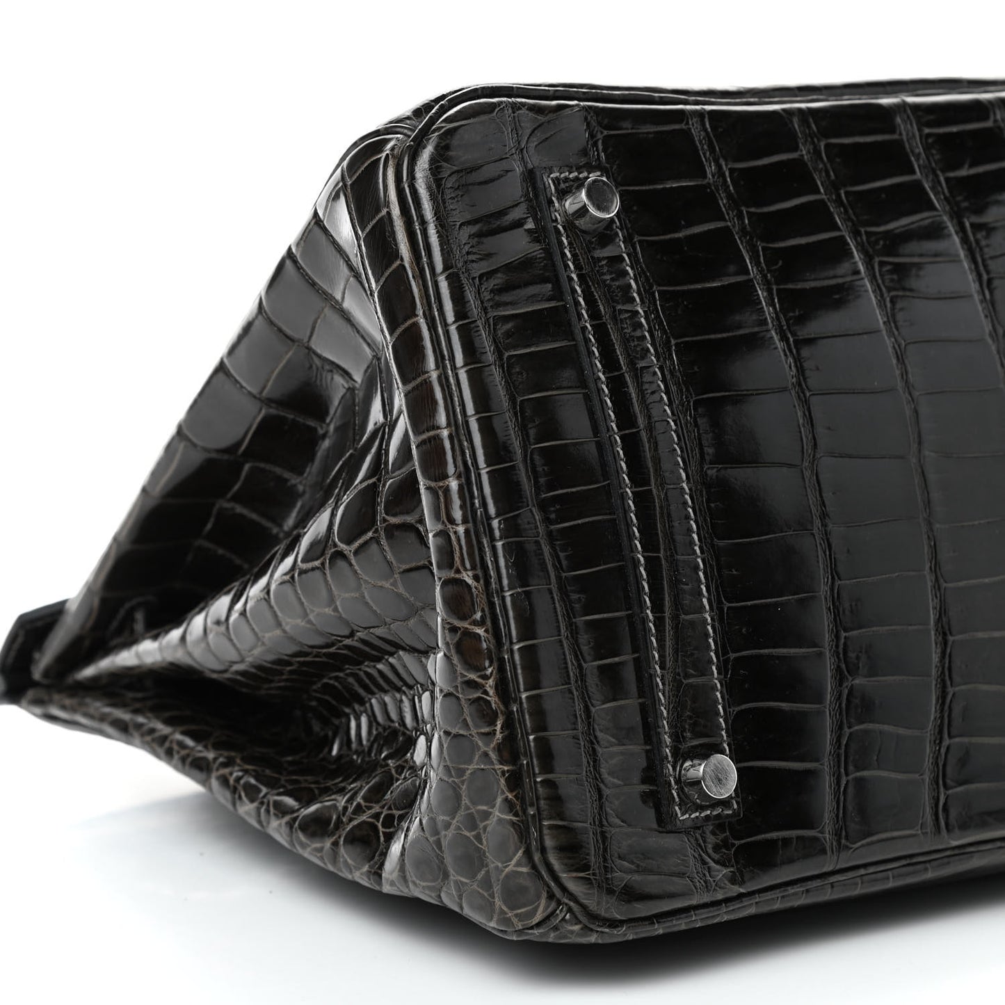 Shiny Porosus Crocodile Birkin 35 Graphite