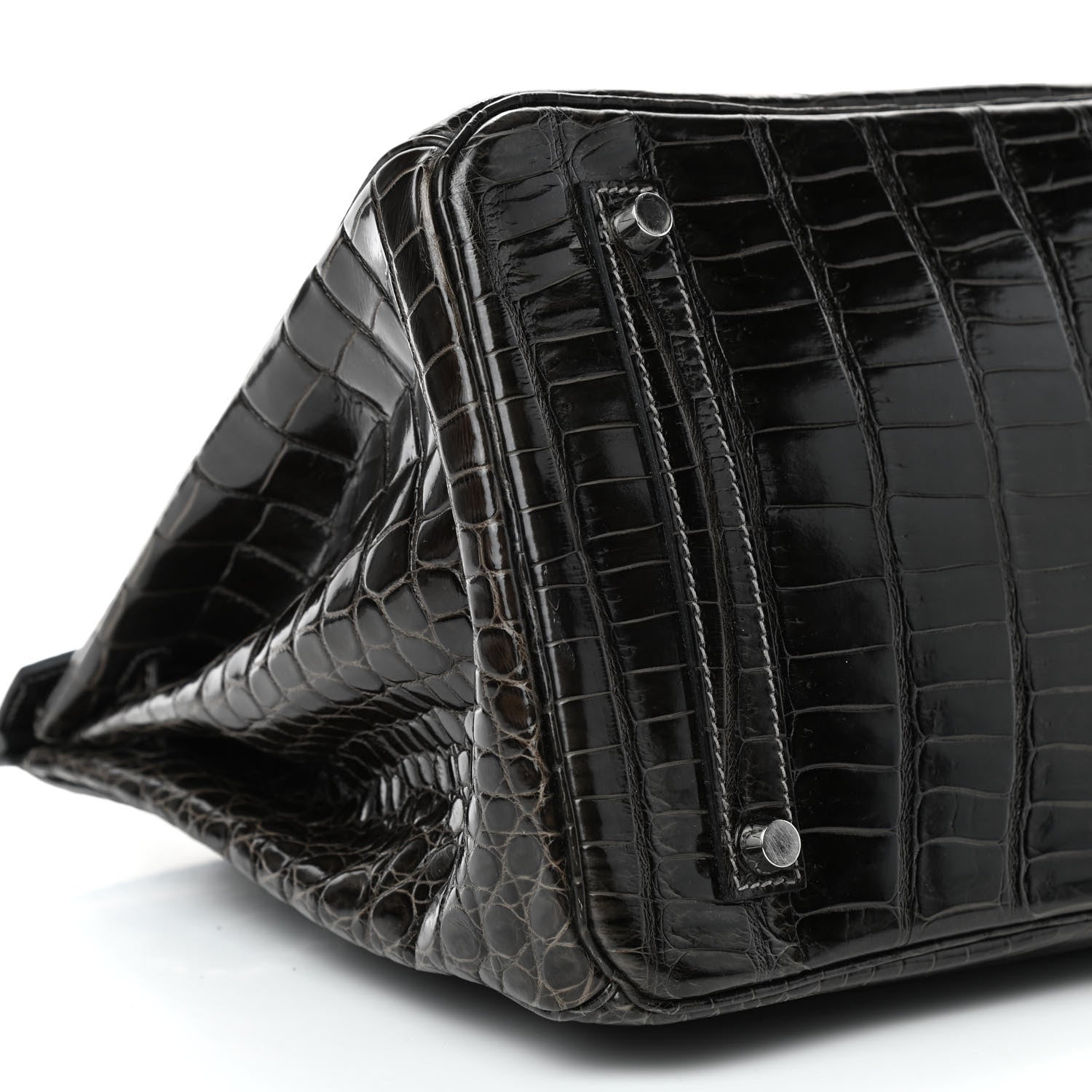 Hermes Shiny Porosus Crocodile Birkin 35 Graphite 7 of 10