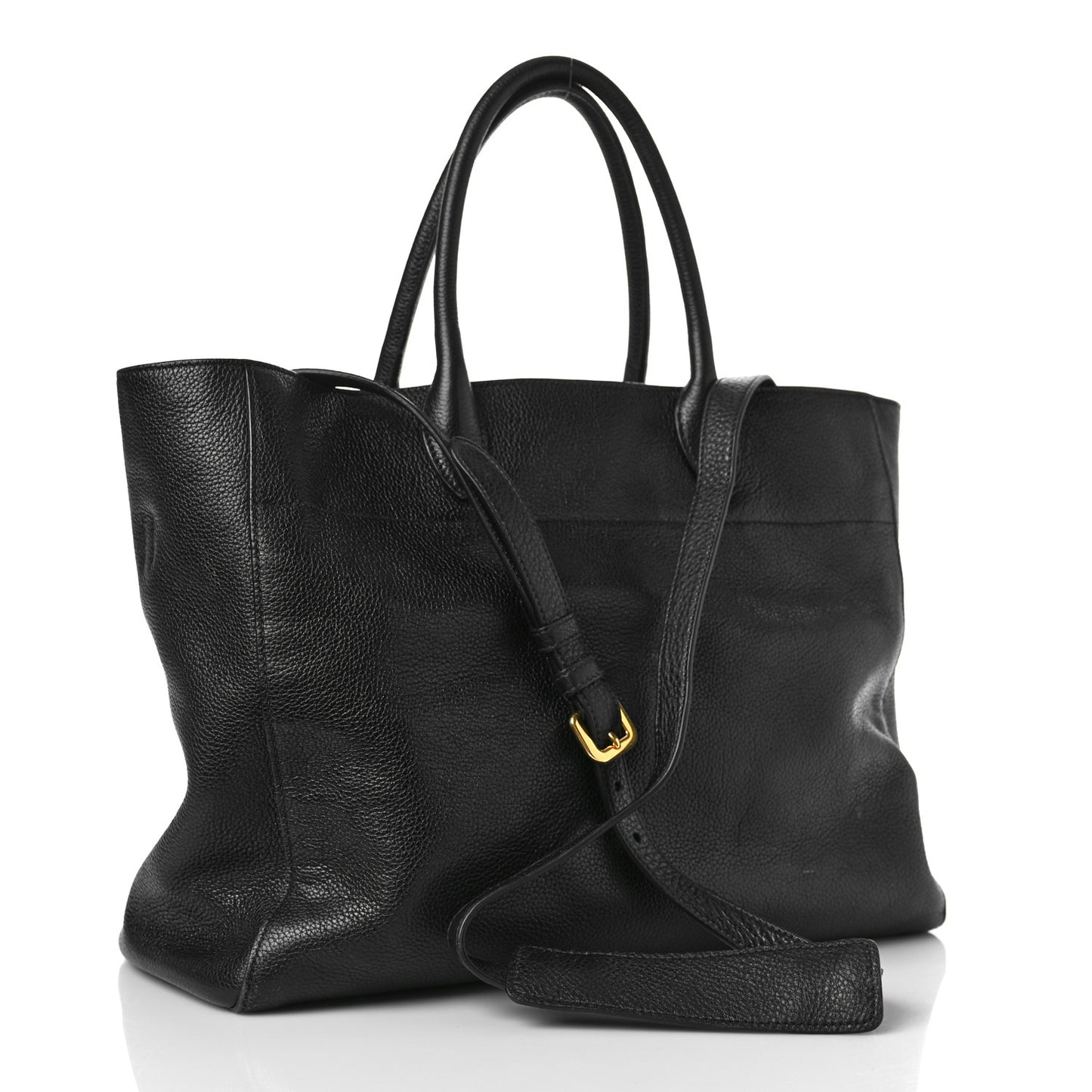 Vitello Daino Shopping Tote Black