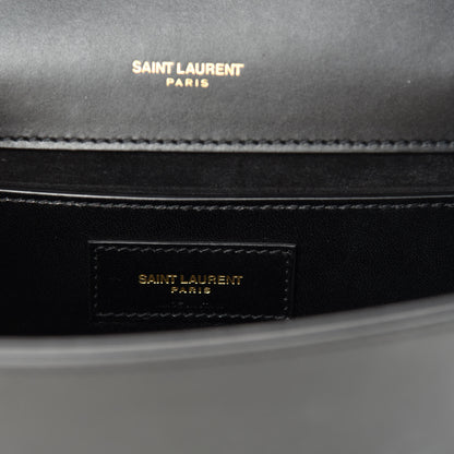 Saint Laurent Smooth Calfskin Small Classic Monogram Kate Tassel Satchel Black 8 of 10