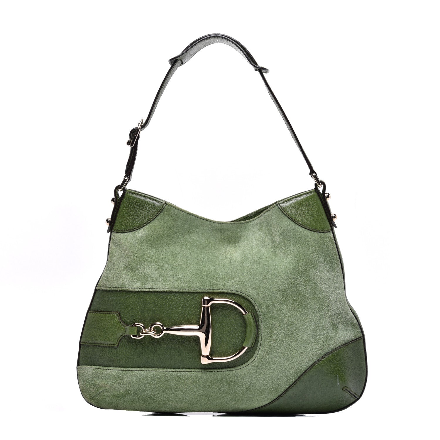 Gucci Suede Hasler Hobo Green 1 of 10