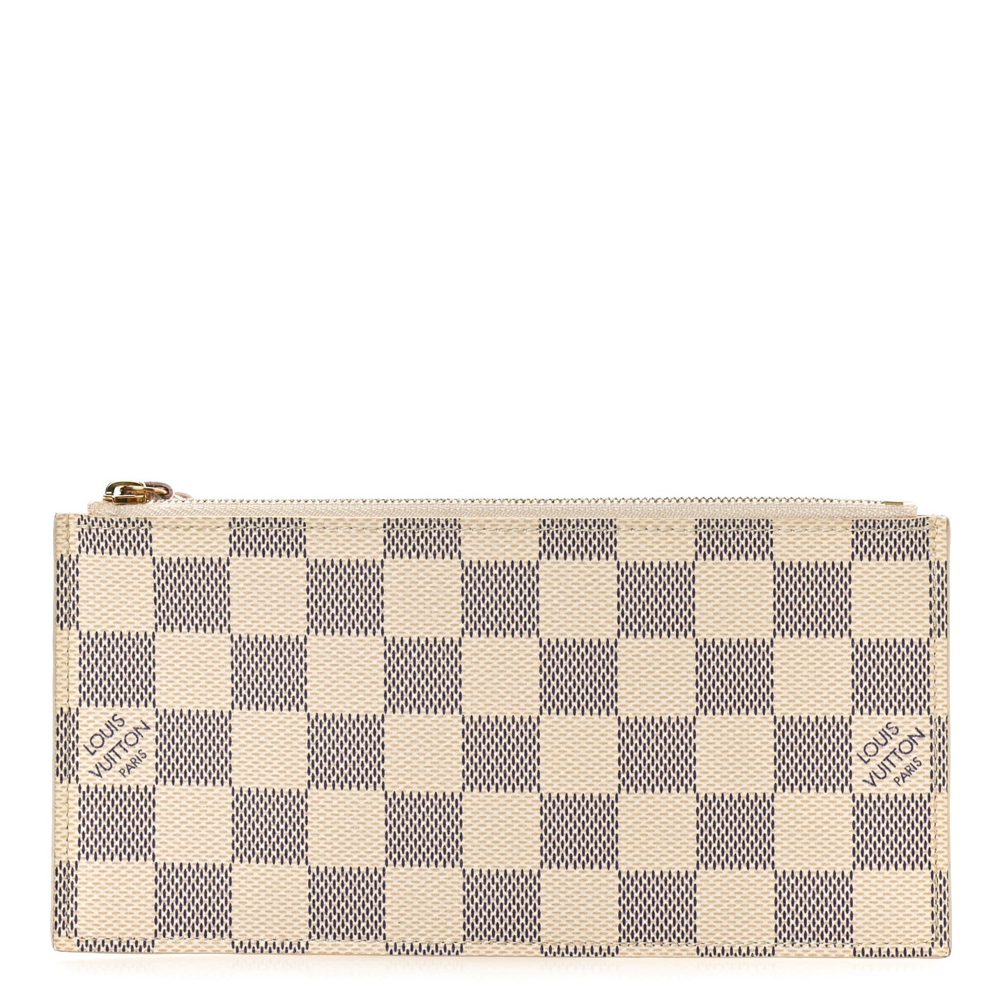Damier Azur Felicie Chain Wallet Zippered Insert Rose Ballerine