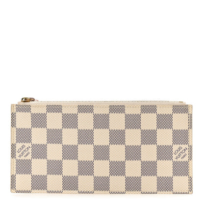 Louis Vuitton Damier Azur Felicie Chain Wallet Zippered Insert Rose Ballerine 1 of 8