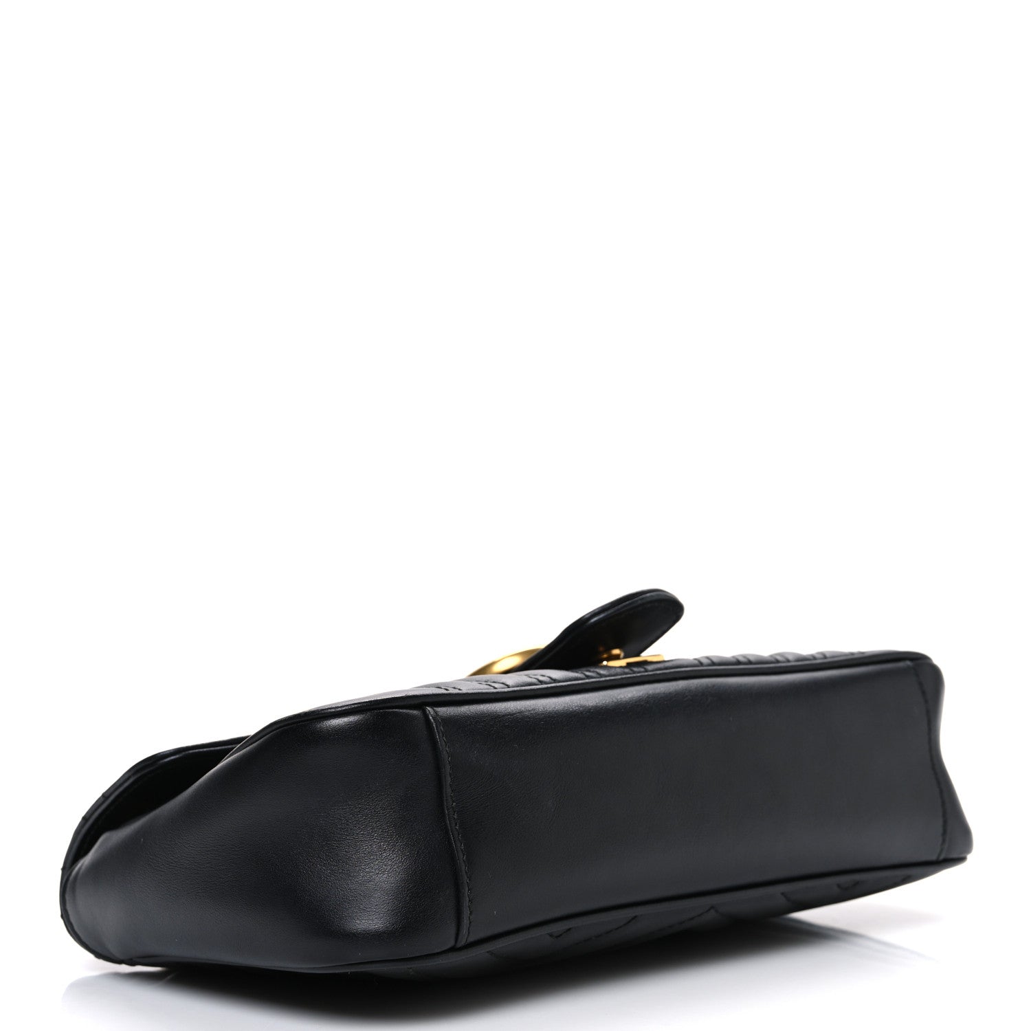 Gucci Calfskin Matelasse Small GG Marmont Shoulder Bag Black 4 of 11