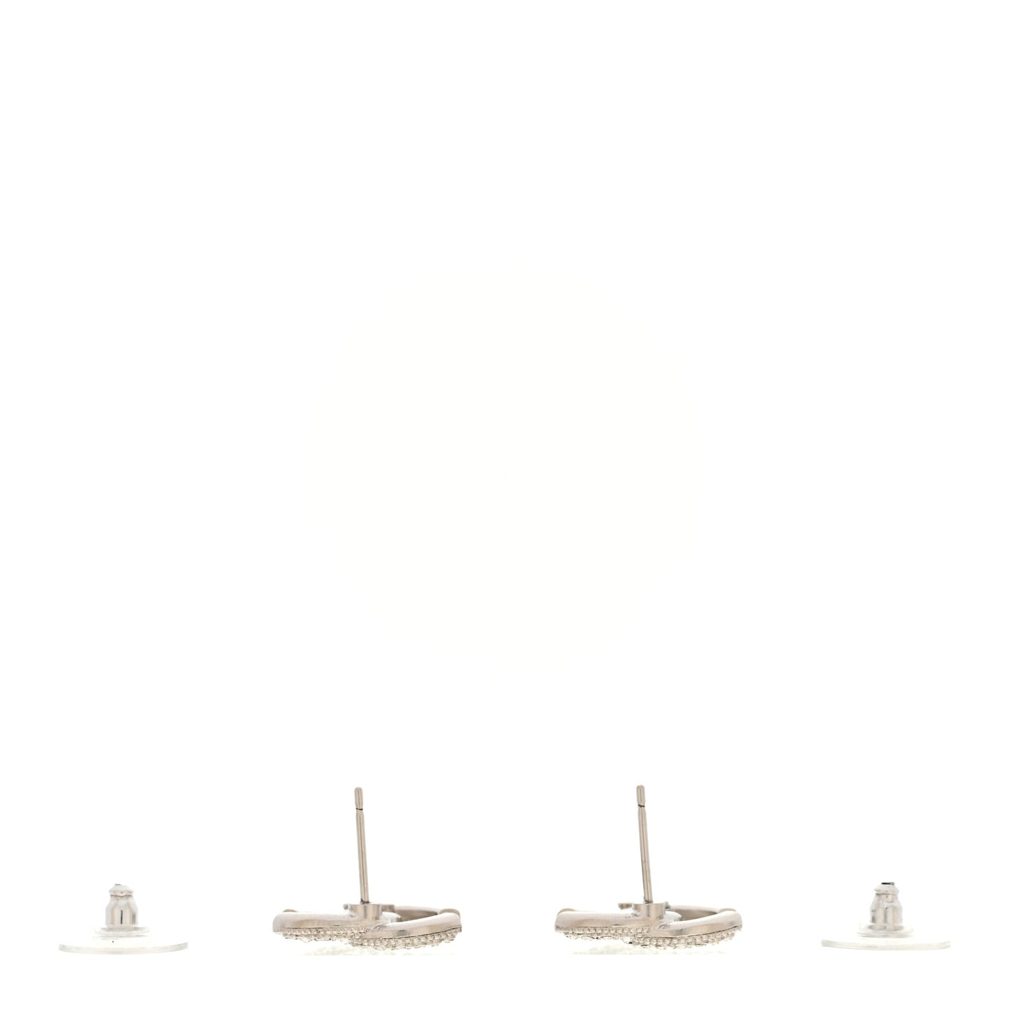 Crystal CC Coco Flapper Earrings Silver
