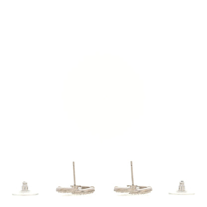 Chanel Crystal CC Coco Flapper Earrings Silver 3 of 5