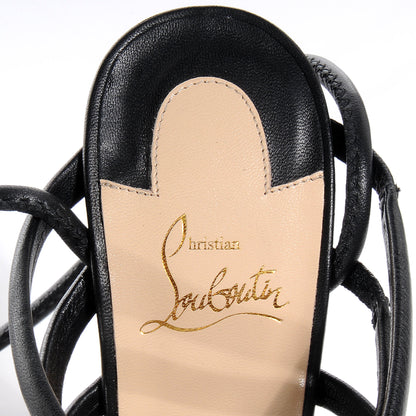 Christian Louboutin Leather Top Tina Ankle Tie Sandal 140 Black 39 5 of 12