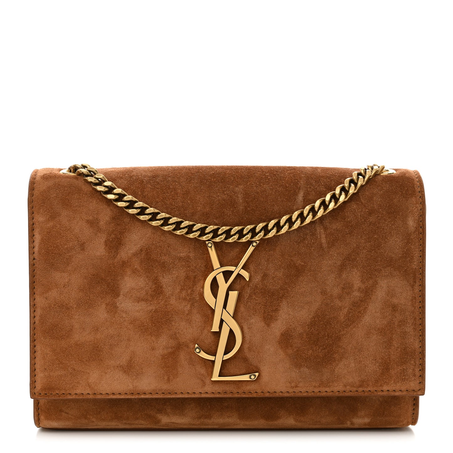 Suede Small Monogram Kate Satchel Macaron