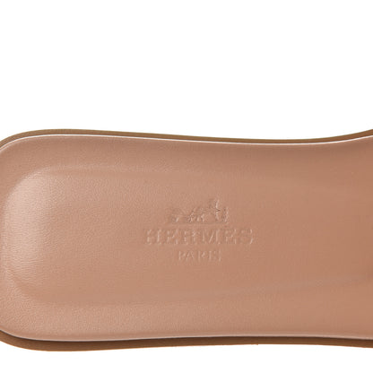 Hermes Metallic Calfskin Oran Sandals 38 Rose Dore 8 of 11
