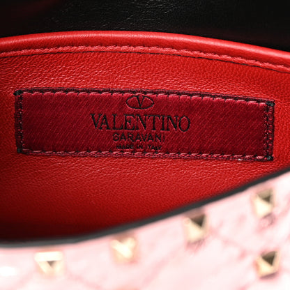 Valentino Garavani Metallic Wrinkled Lambskin Small Rockstud Spike Shoulder Bag Lipstick 6 of 10