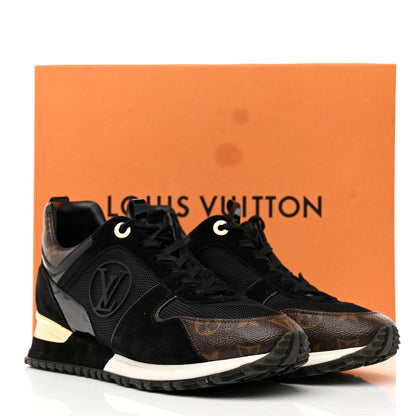 Louis Vuitton Suede Monogram Run Away Sneakers 40 Black 9 of 9