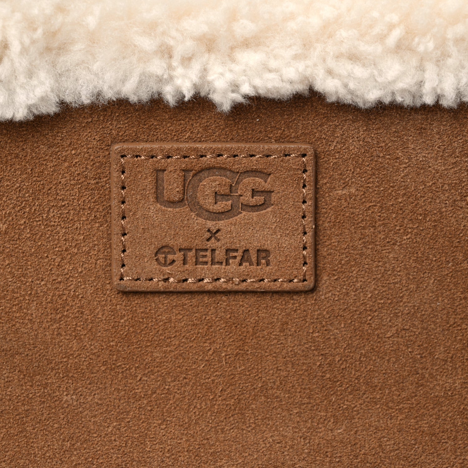 Telfar X UGG Suede Shearling Medium Shopping Bag Chestnut 12 of 12