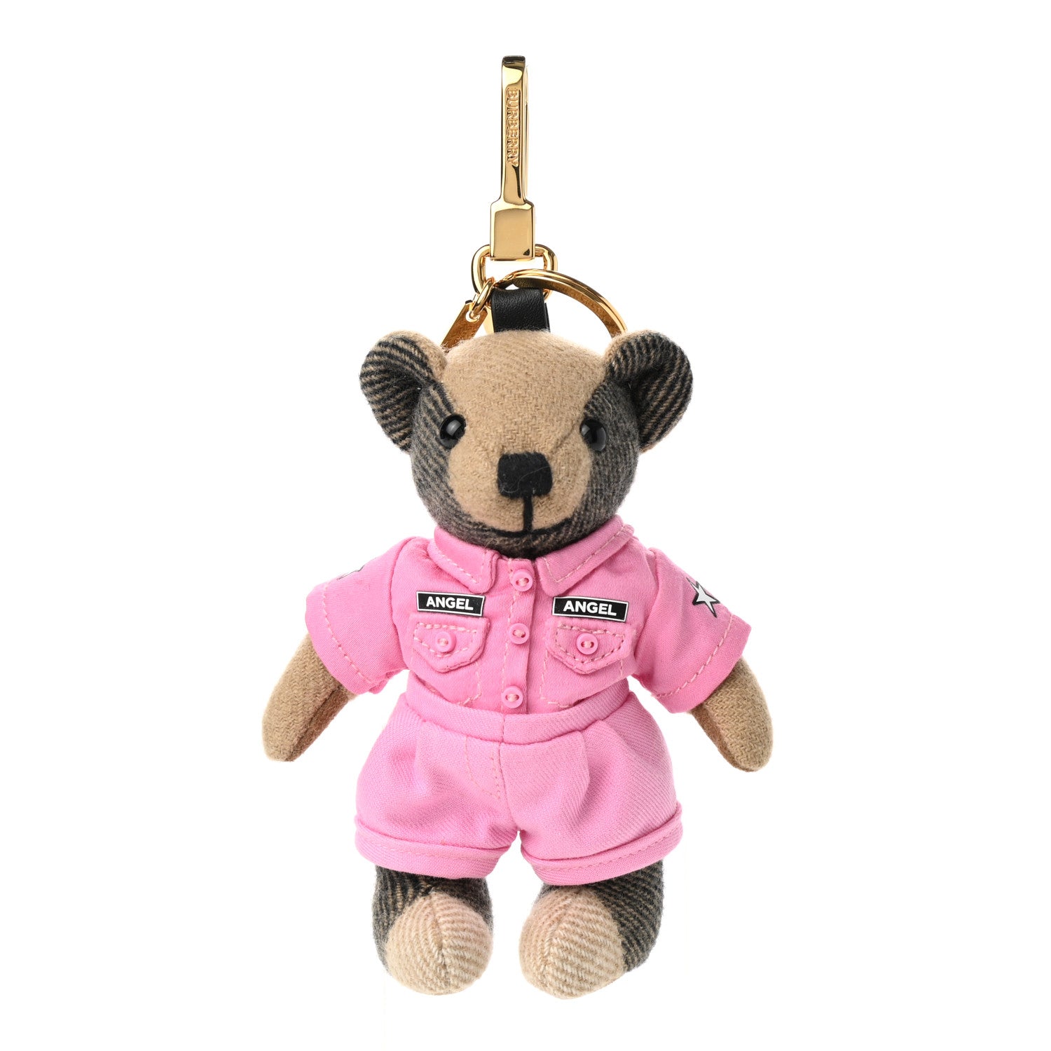 Burberry Cashmere Thomas Angel Jacket Teddy Bear Keychain Charm Pink 1 of 3