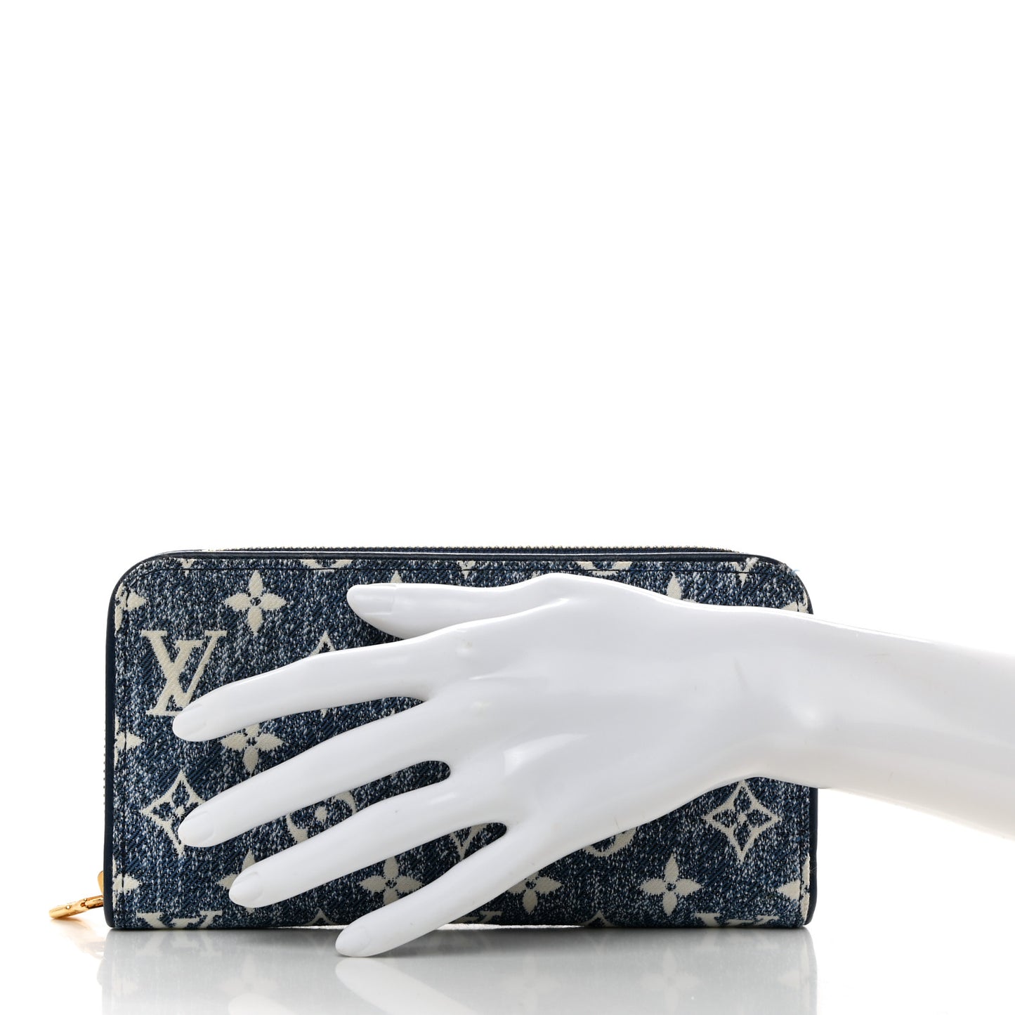 Denim Monogram Jacquard Zippy Wallet Blue