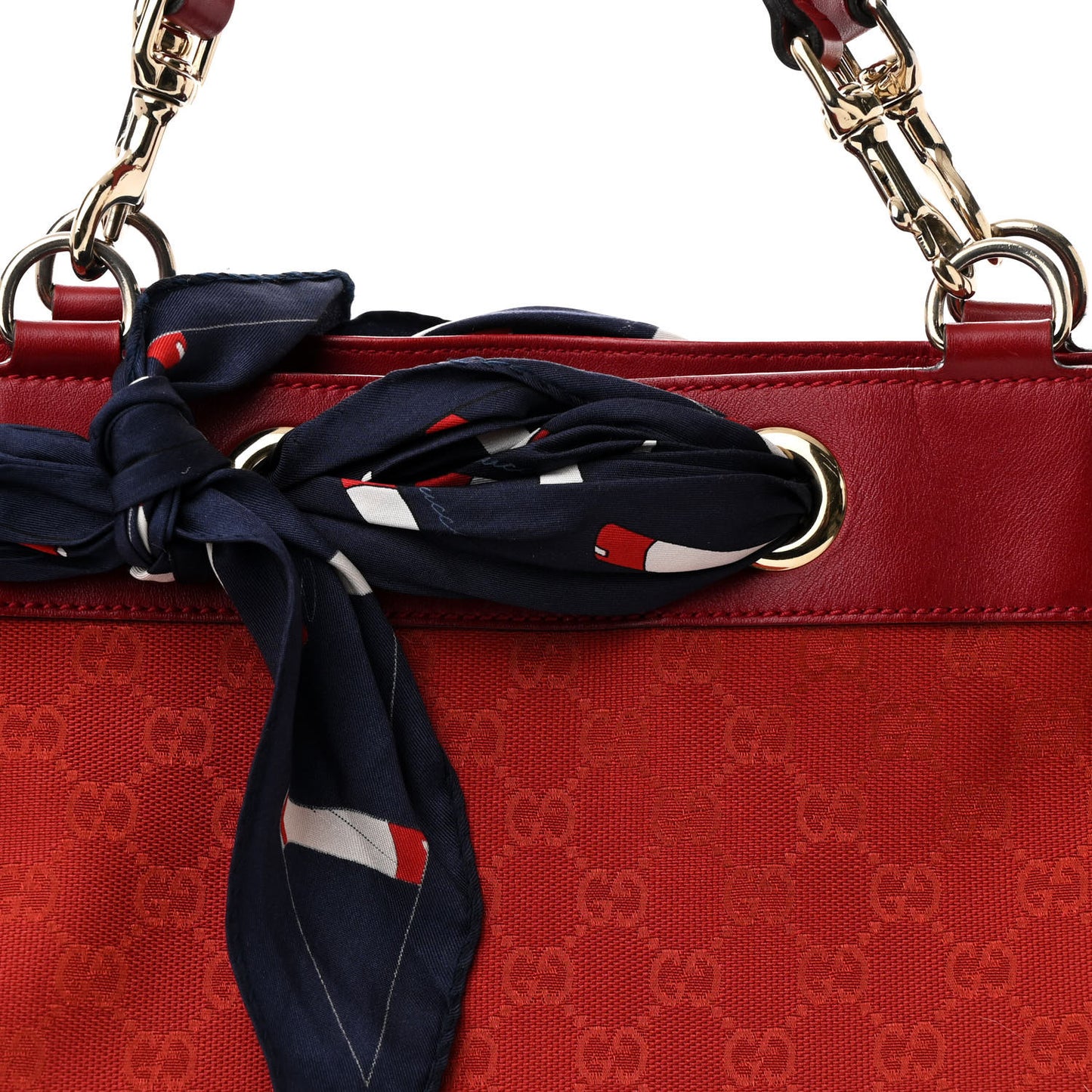 Monogram Large Positano Tote Red