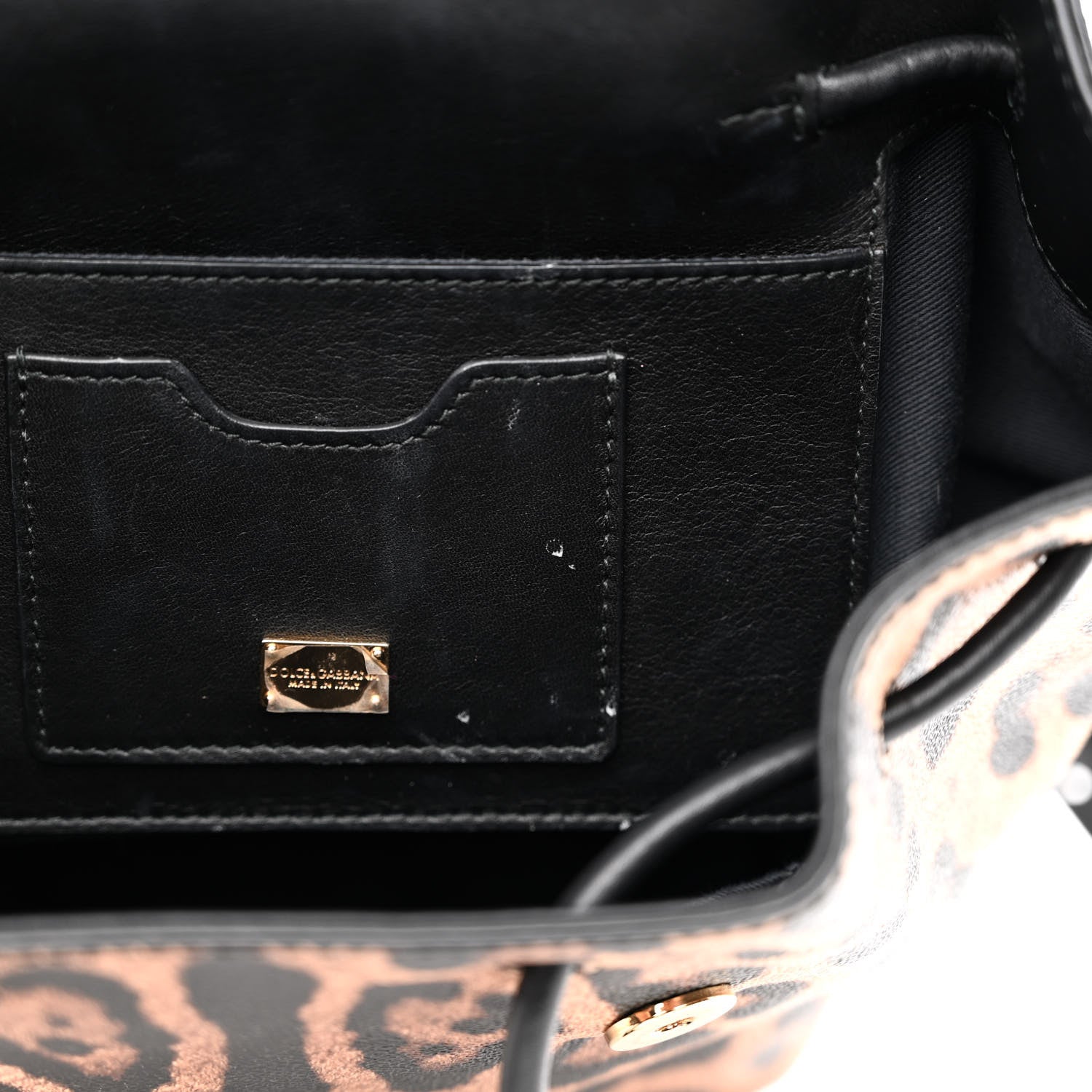 Dolce & Gabbana Dauphine Leopard Print Miss Sicily Backpack Black 10 of 12