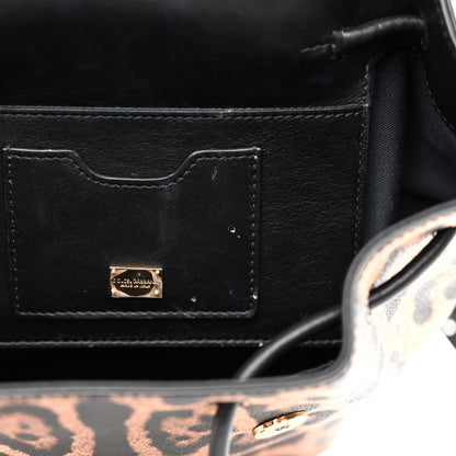 Dolce & Gabbana Dauphine Leopard Print Miss Sicily Backpack Black 10 of 12
