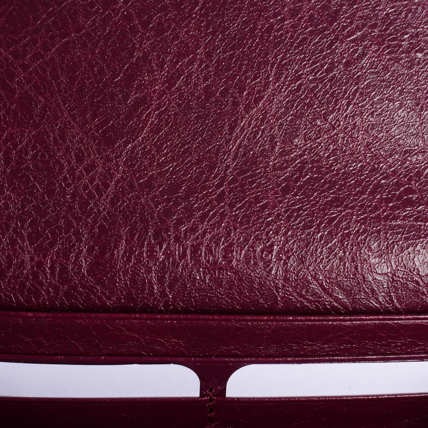 Agneau Classic Hardware Money Wallet Violet Prune