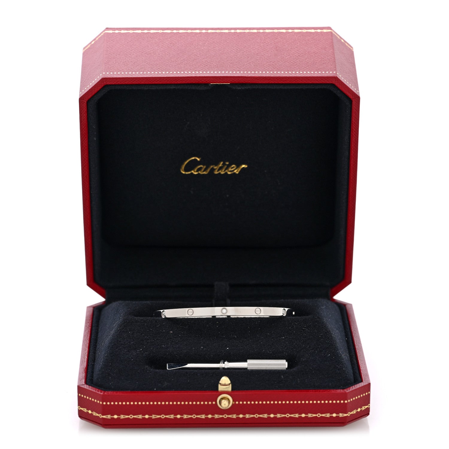 Cartier 18K White Gold 6 Diamond Small LOVE Bracelet 17 7 of 7