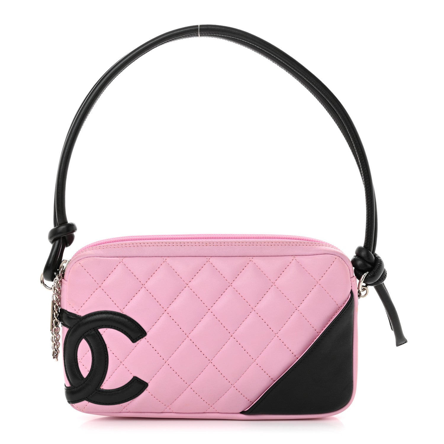 Chanel Calfskin Quilted Cambon Pochette Pink Black 1 of 13