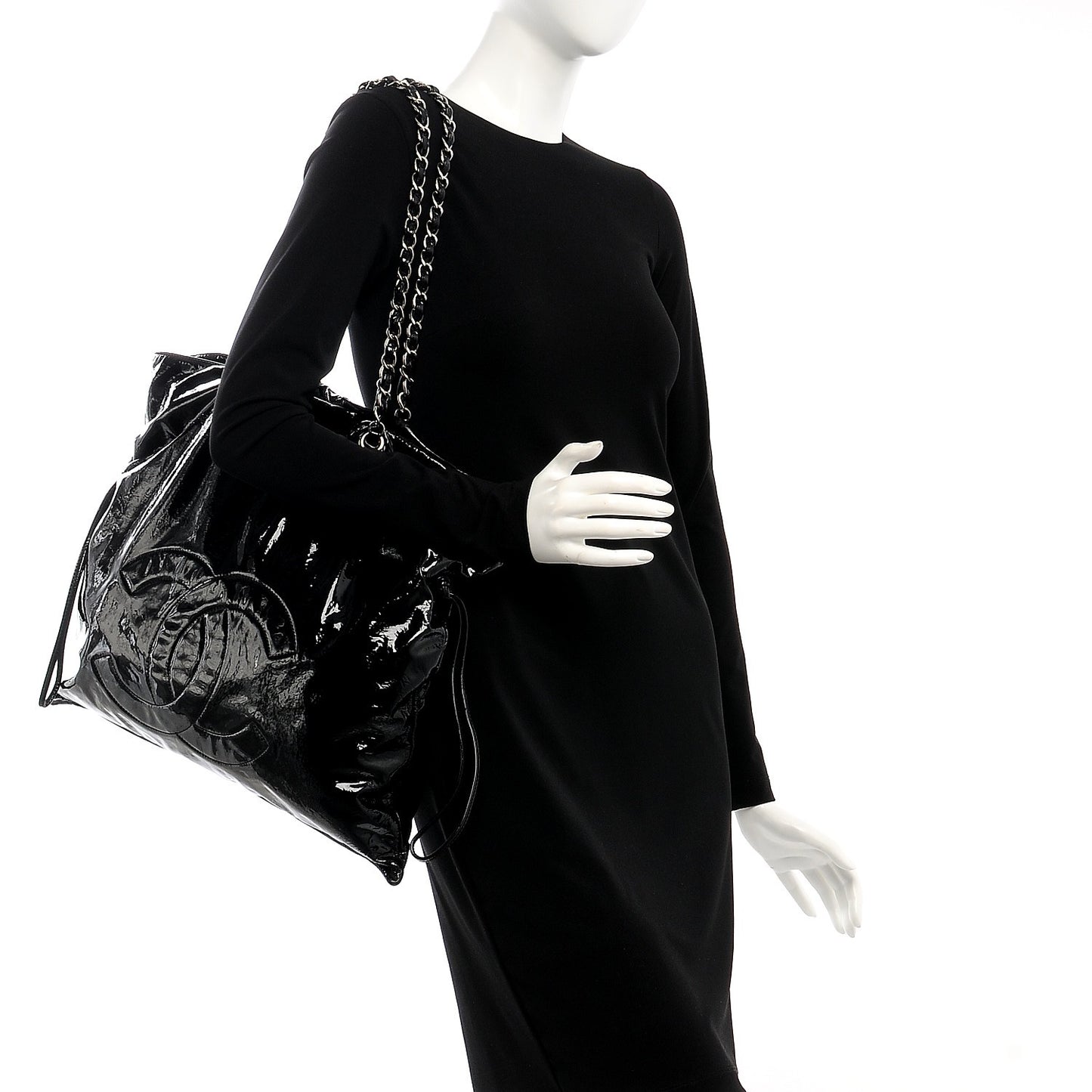 Patent Bonbons Shopper Tote Black