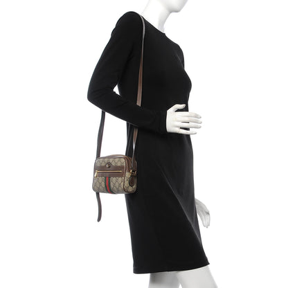 Gucci GG Supreme Monogram Web Mini Ophidia Shoulder Bag Brown 2 of 8