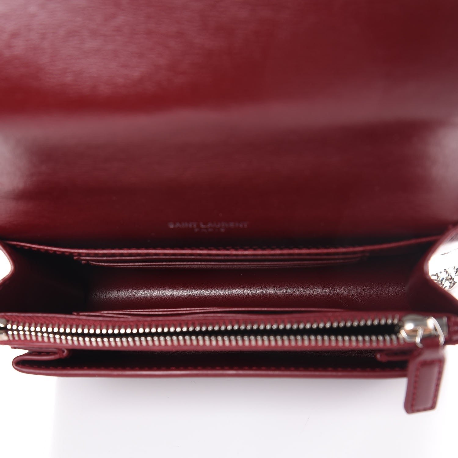 Saint Laurent Calfskin Monogram Sunset Chain Wallet Palissandre 5 of 6