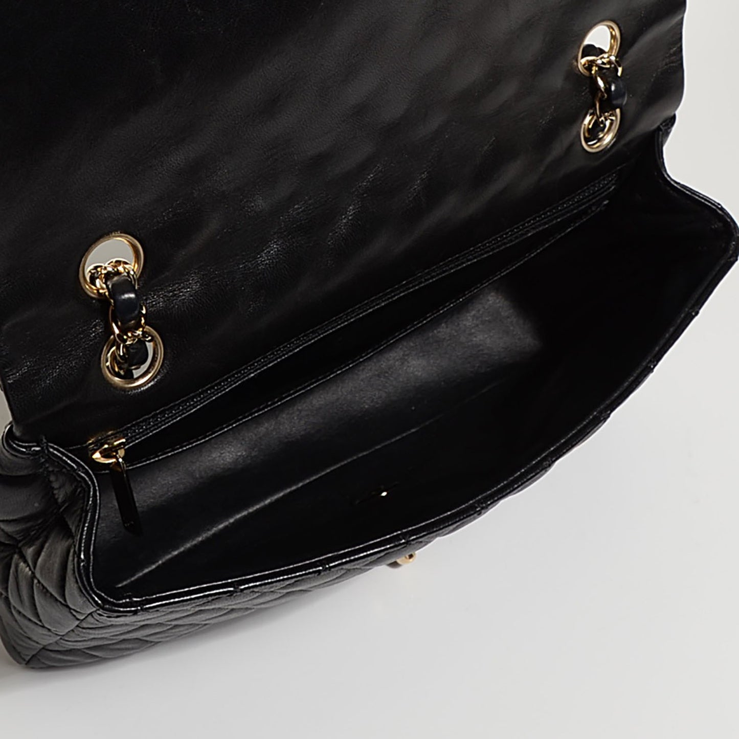 Lambskin Quilted Valentine Charms Medium Single Flap Black